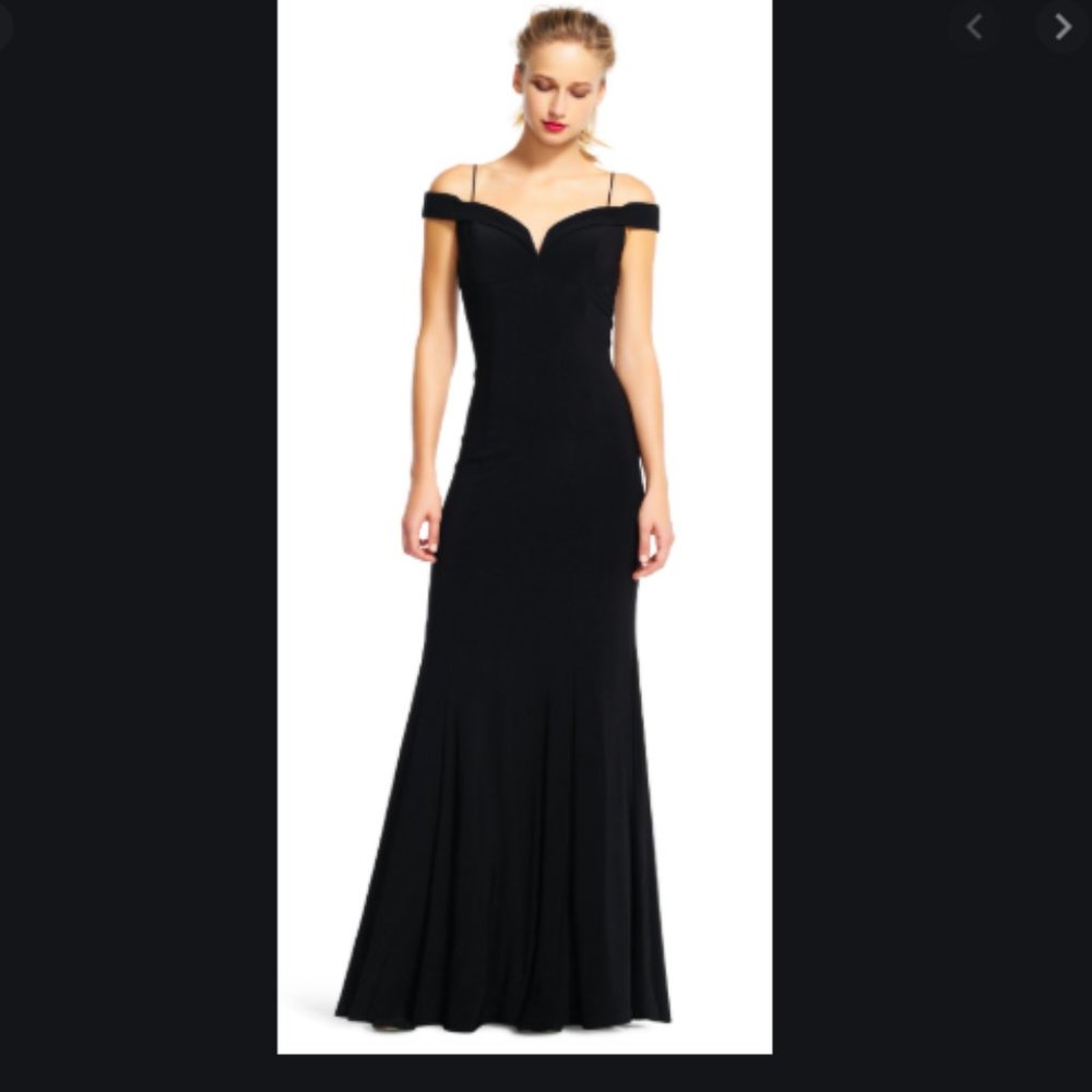 Adrianna Papell Jersey Mermaid Gown in Fuschia